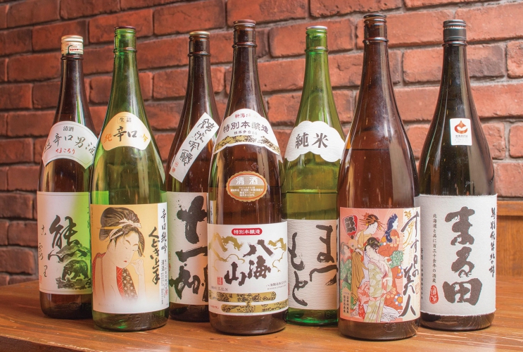 北海道の地酒のほか日本酒が充実