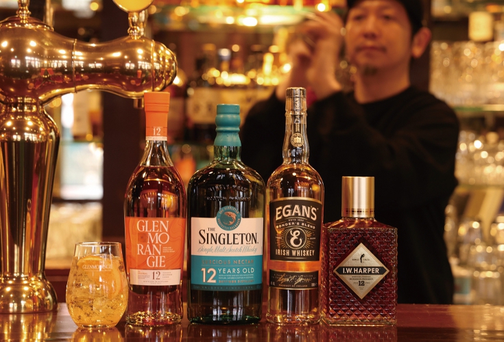 さまざまなウイスキーがそろう、柑橘の香りが爽やかな「GLENMORANGIE（グレンモーレンジ）」が人気