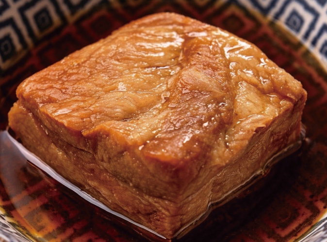 ここに来たからには絶対に試してほしい豚の角煮、余分な脂を丁寧に取り除き、十数時間煮込んだ渾身の1品